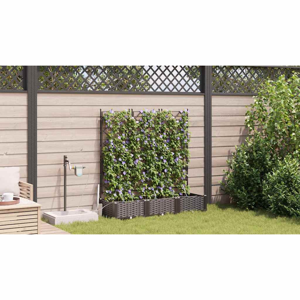 Tuin Bloempot 3 pcs Bruin Staal