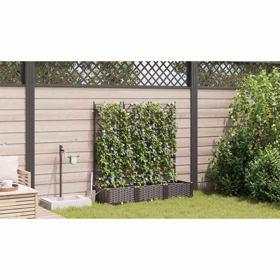Tuin Bloempot 3 pcs Bruin Staal
