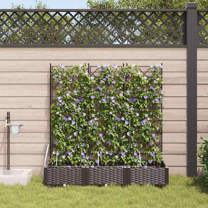 Tuin Bloempot 3 pcs Bruin Staal