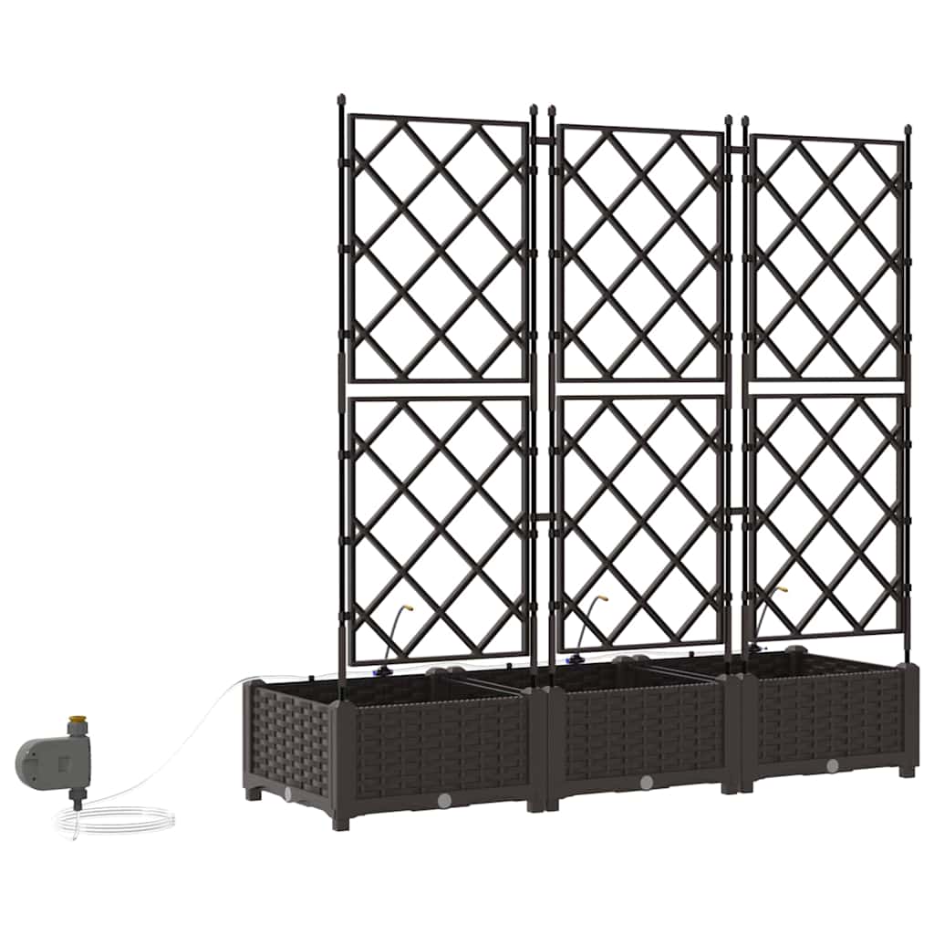 Tuin Bloempot 3 pcs Bruin Staal