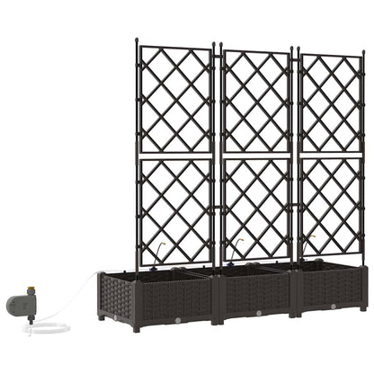 Tuin Bloempot 3 pcs Bruin Staal