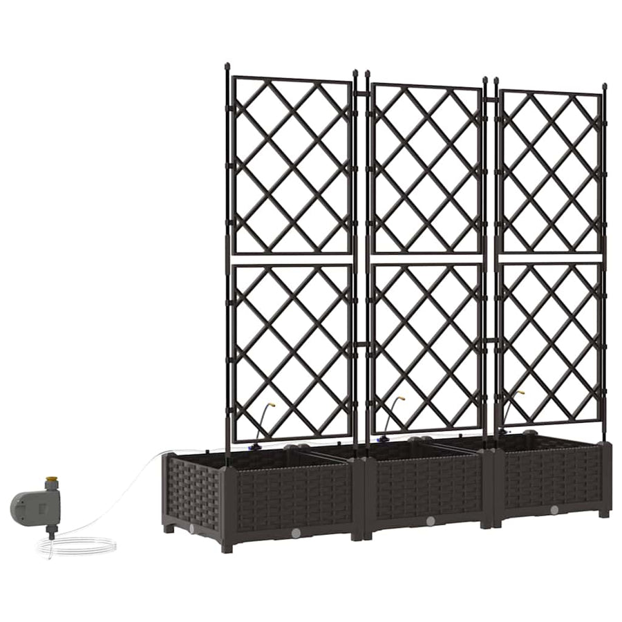 Tuin Bloempot 3 pcs Bruin Staal