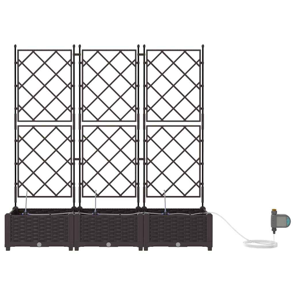 Tuin Bloempot 3 pcs Bruin Staal