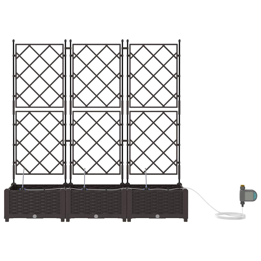 Tuin Bloempot 3 pcs Bruin Staal