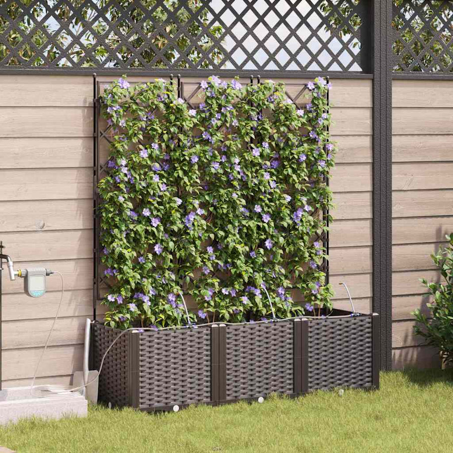 Tuin Bloempot 3 pcs Bruin Staal