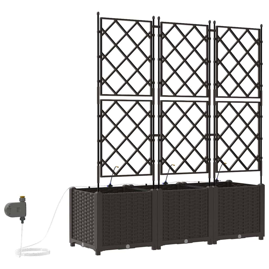 Tuin Bloempot 3 pcs Bruin Staal