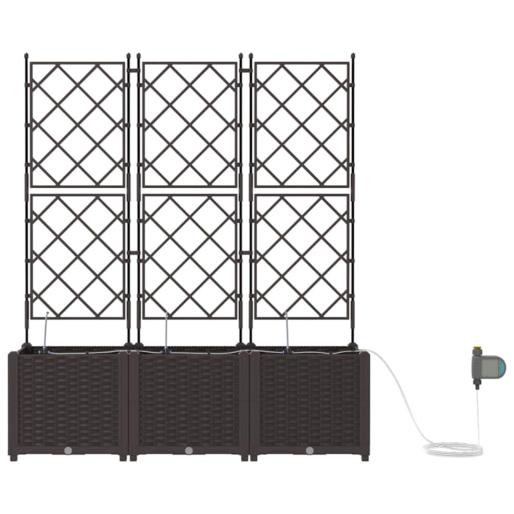 Tuin Bloempot 3 pcs Bruin Staal