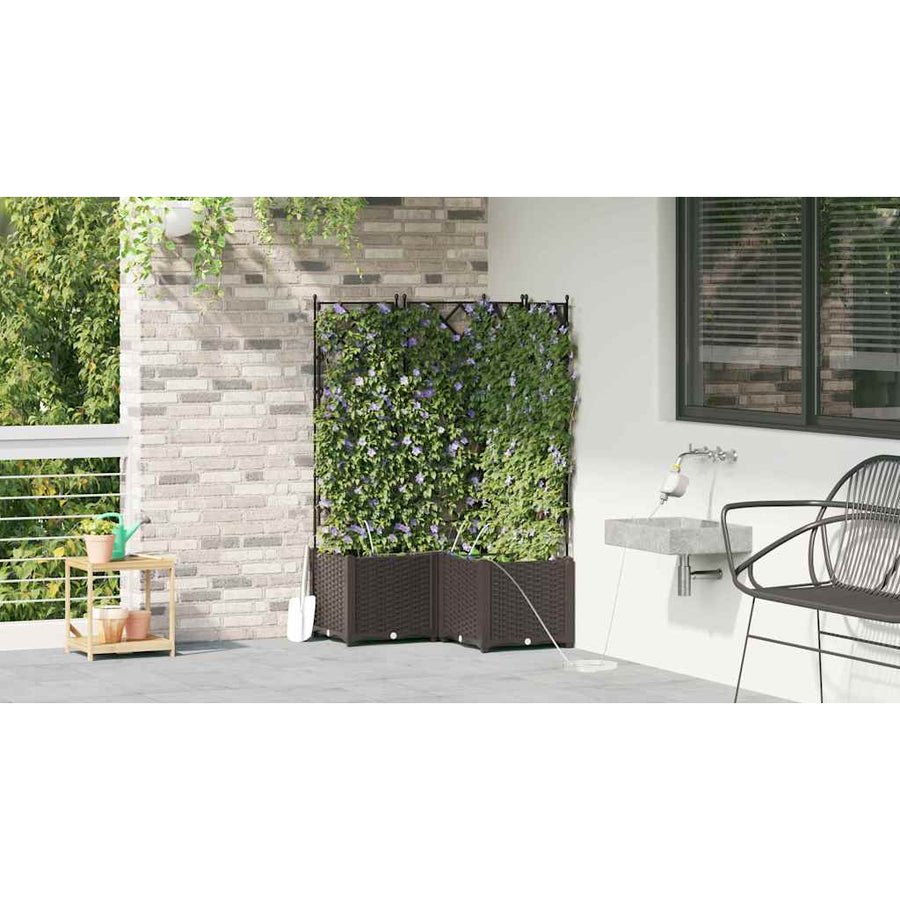 Tuin Bloempot 3 pcs Bruin Staal