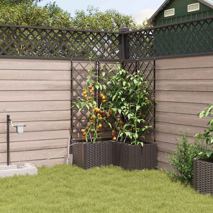 Tuin Bloempot 3 pcs Bruin Staal