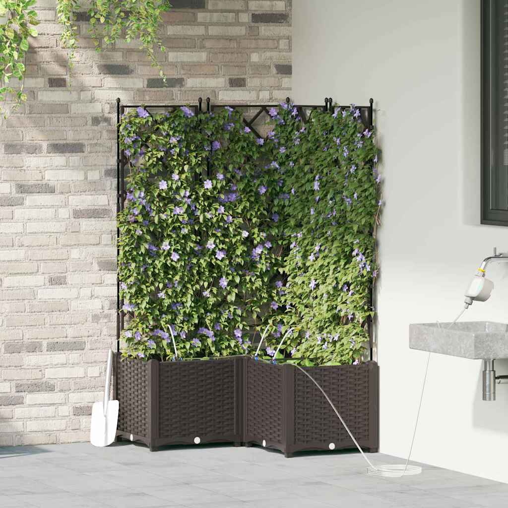 Tuin Bloempot 3 pcs Bruin Staal