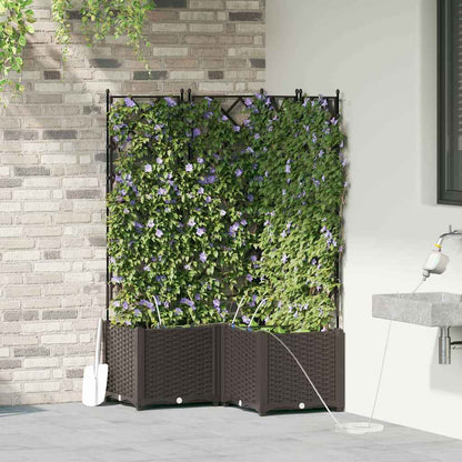 Tuin Bloempot 3 pcs Bruin Staal