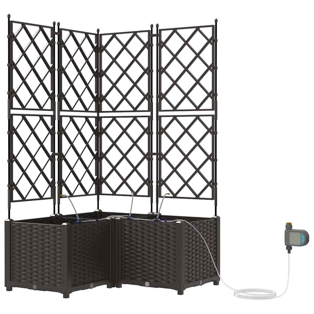 Tuin Bloempot 3 pcs Bruin Staal