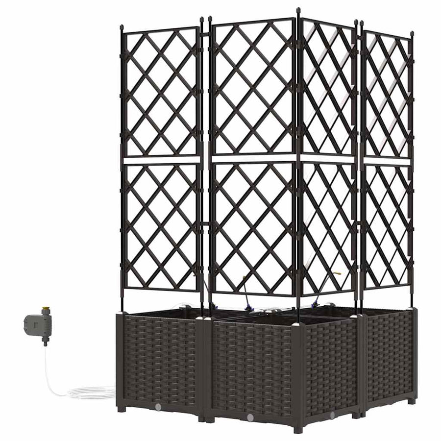 Tuin Bloempot 3 pcs Bruin Staal