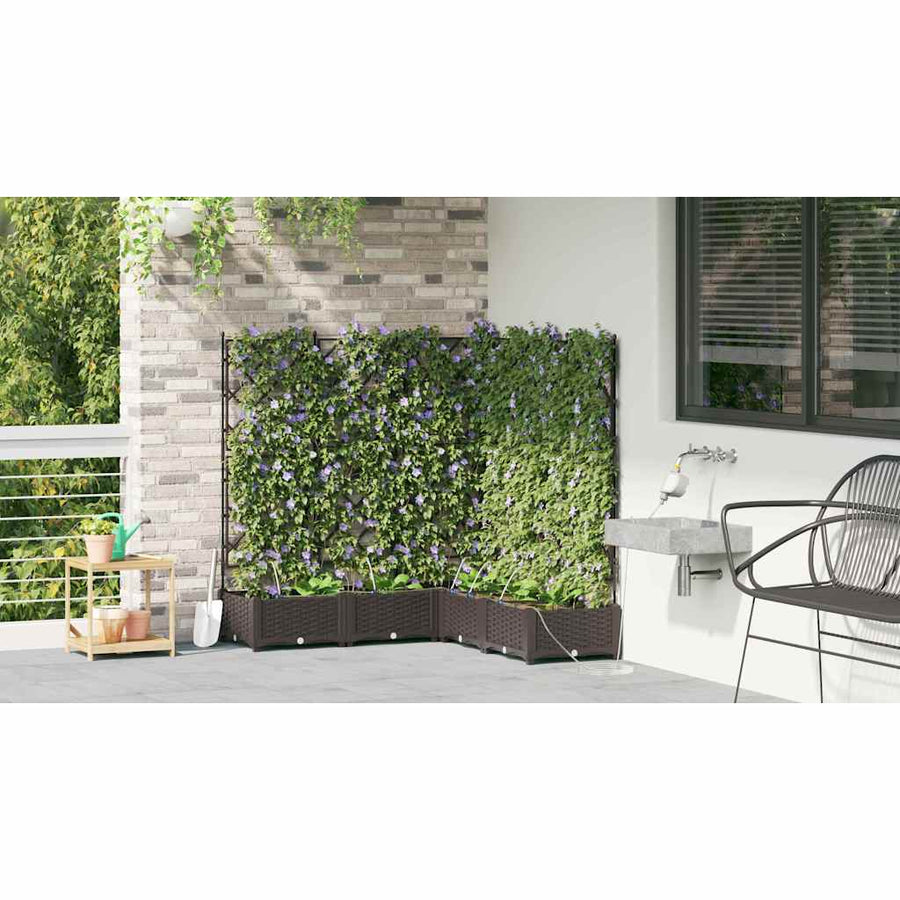 Tuin Bloempot 5 pcs Bruin Staal