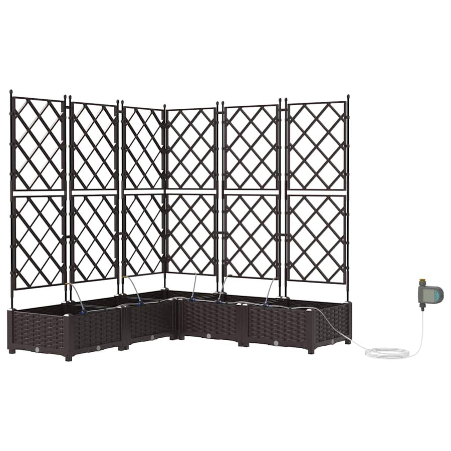 Tuin Bloempot 5 pcs Bruin Staal