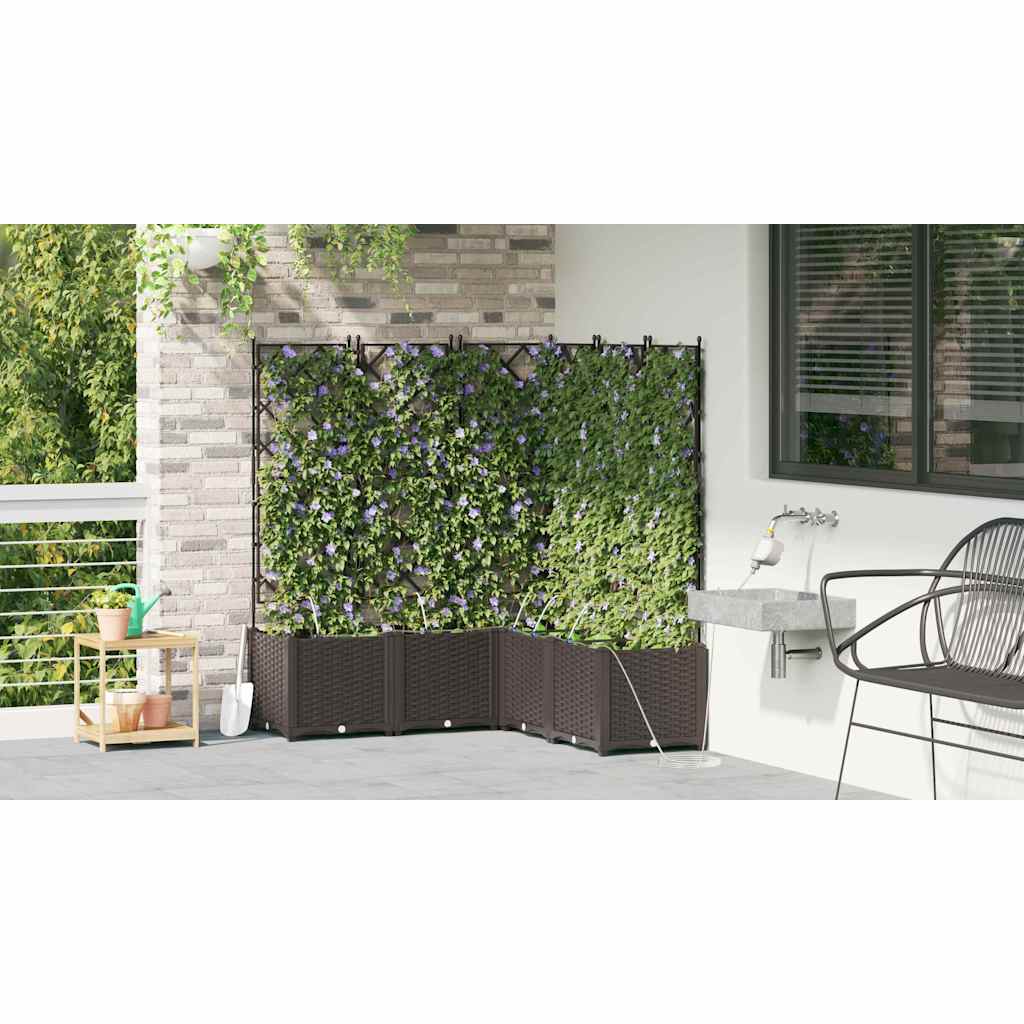 Tuin Bloempot 5 pcs Bruin Staal