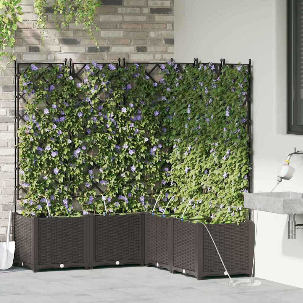 Tuin Bloempot 5 pcs Bruin Staal