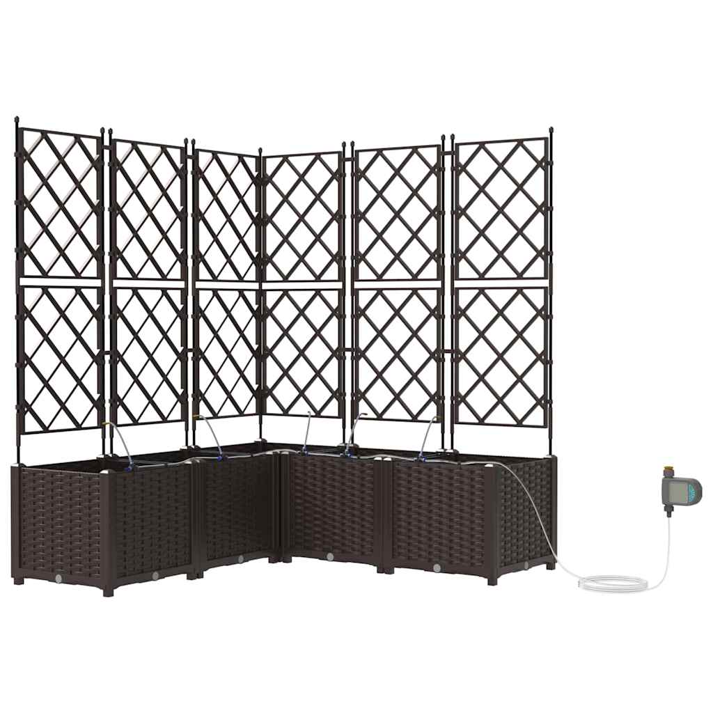 Tuin Bloempot 5 pcs Bruin Staal