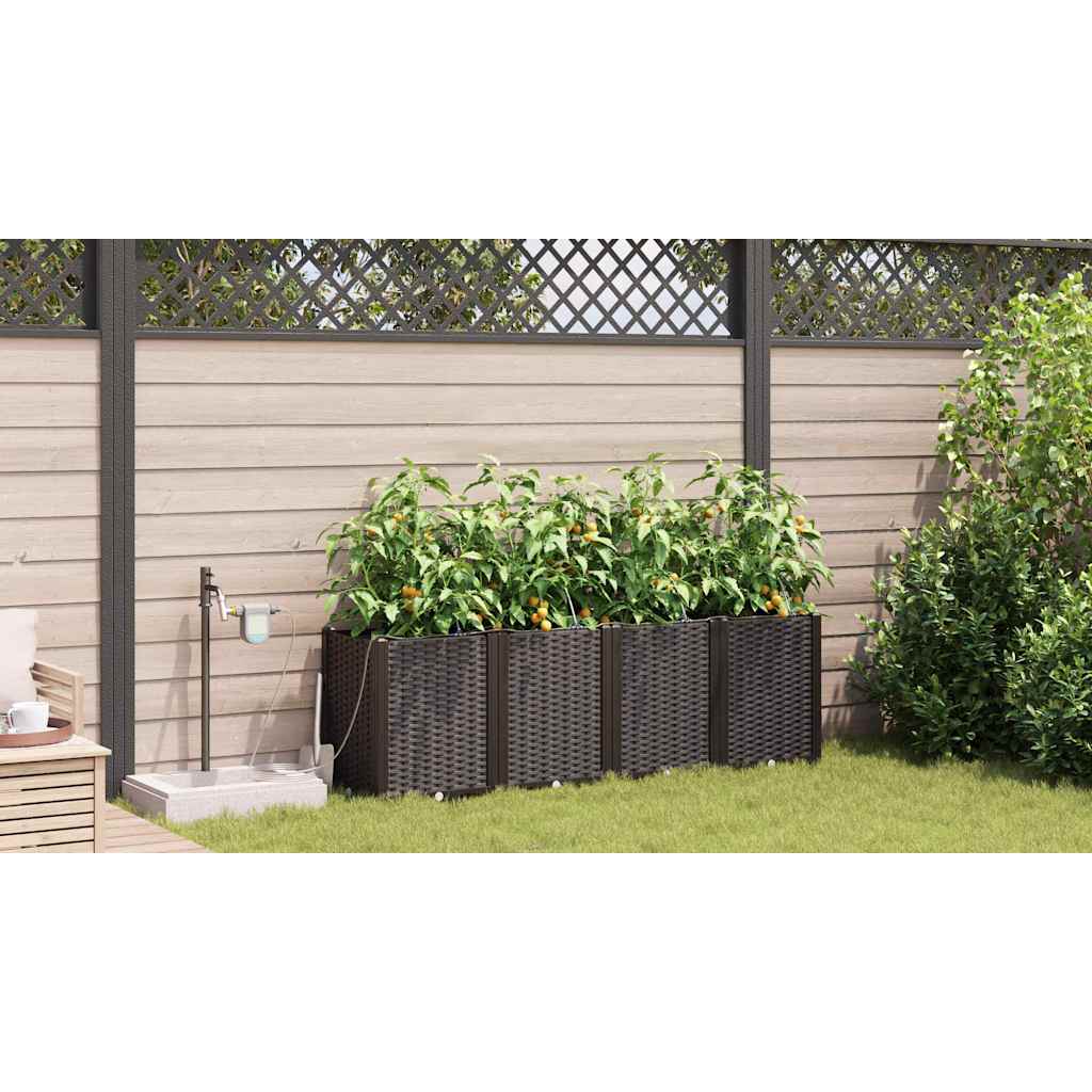 Tuin Bloempot 4 pcs Bruin Staal