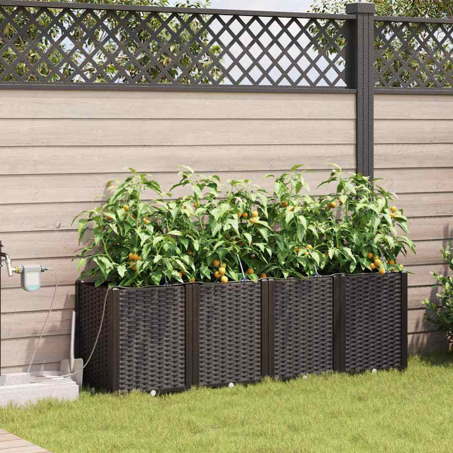 Tuin Bloempot 4 pcs Bruin Staal