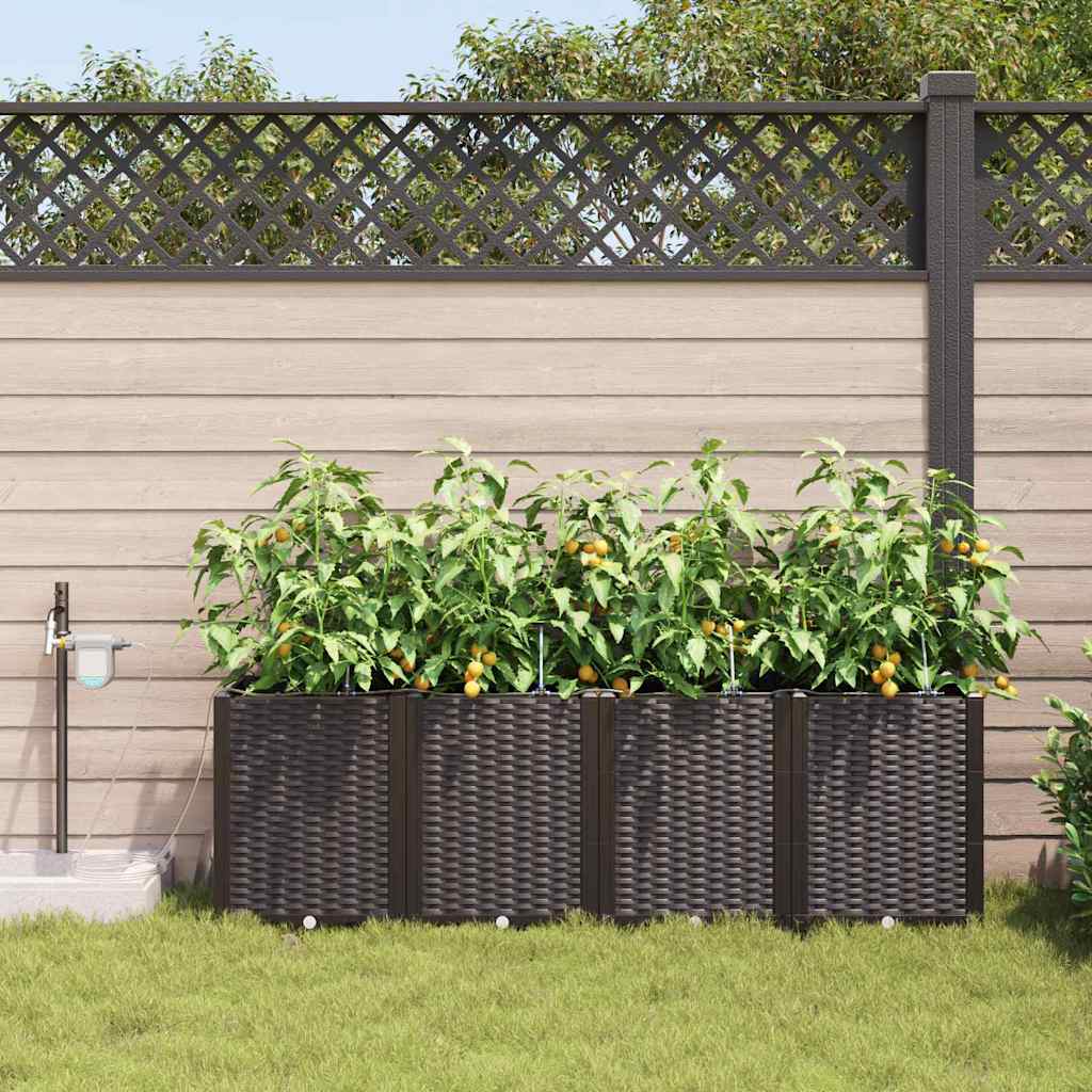 Tuin Bloempot 4 pcs Bruin Staal