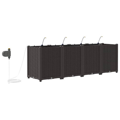 Tuin Bloempot 4 pcs Bruin Staal