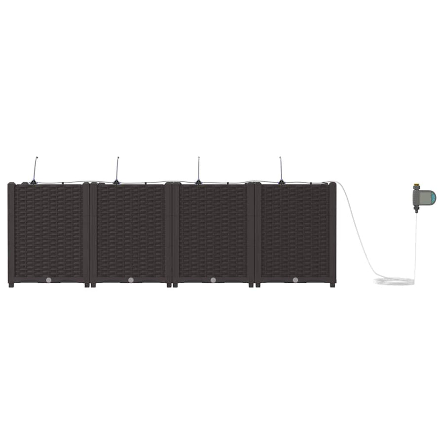 Tuin Bloempot 4 pcs Bruin Staal