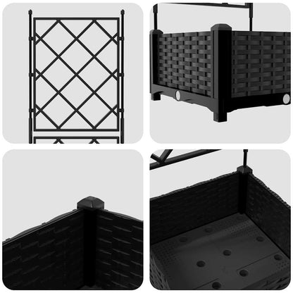 Tuin Bloempot Zwart 40 x 40 x 125,5 cm Staal