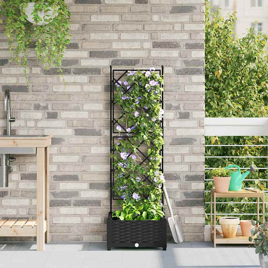 Tuin Bloempot Zwart 40 x 40 x 125,5 cm Staal