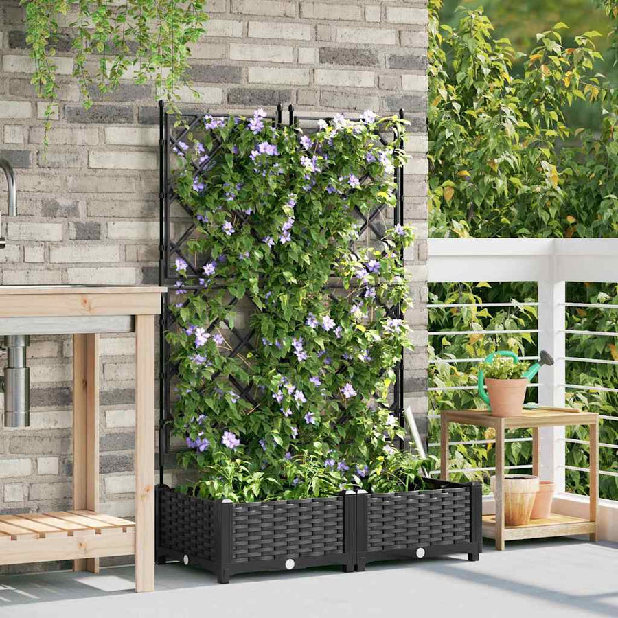 Tuin Bloempot 2 pcs Zwart 80 x 40 x 125,5 cm Staal