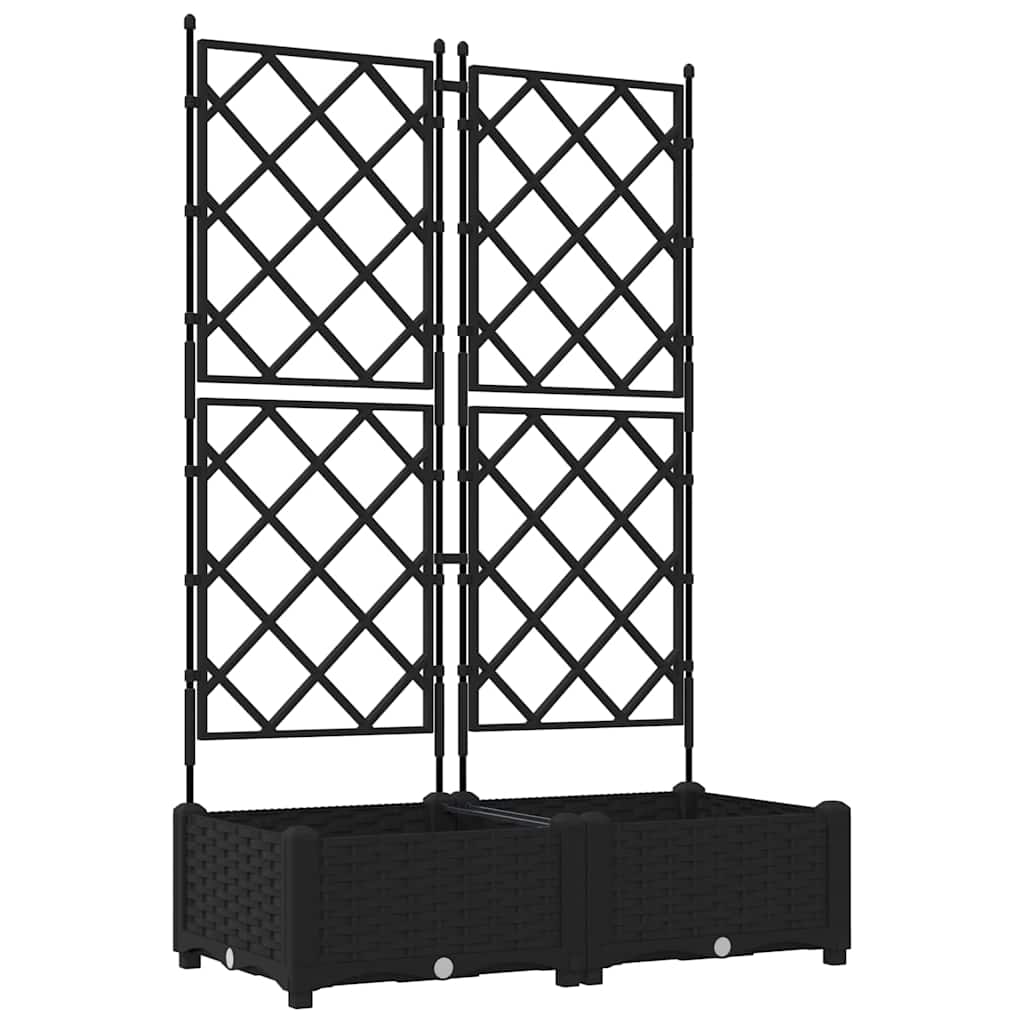 Tuin Bloempot 2 pcs Zwart 80 x 40 x 125,5 cm Staal