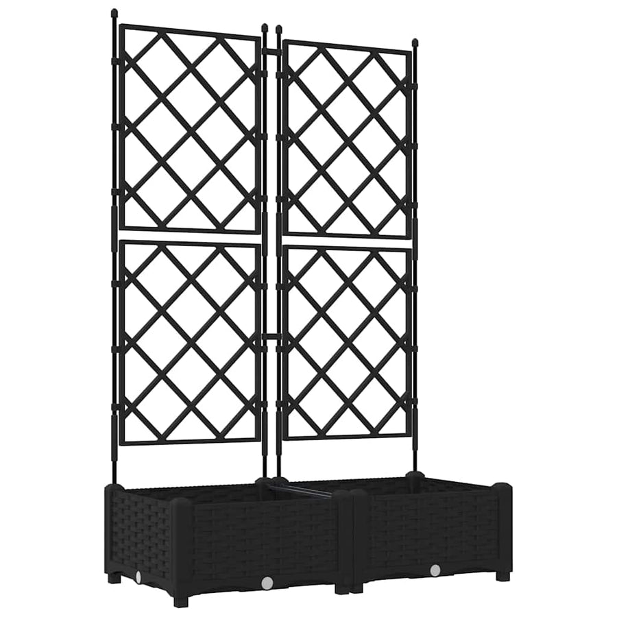 Tuin Bloempot 2 pcs Zwart 80 x 40 x 125,5 cm Staal