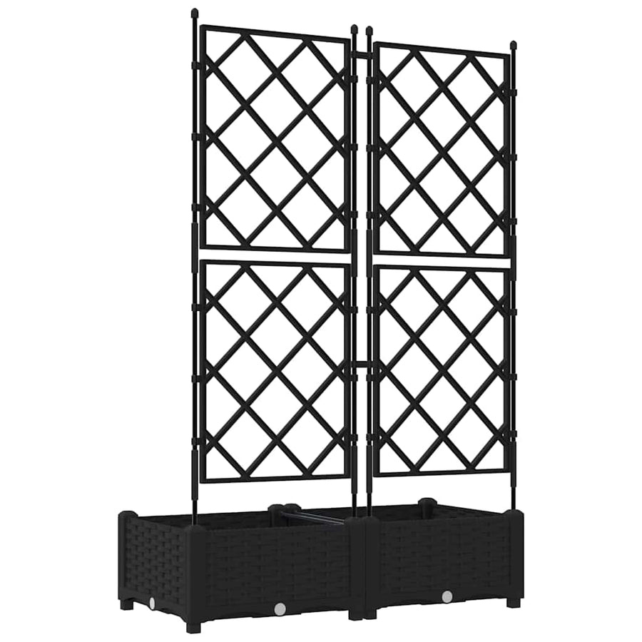 Tuin Bloempot 2 pcs Zwart 80 x 40 x 125,5 cm Staal