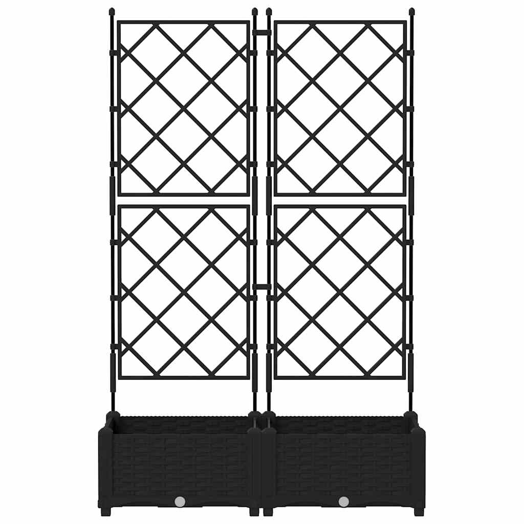 Tuin Bloempot 2 pcs Zwart 80 x 40 x 125,5 cm Staal