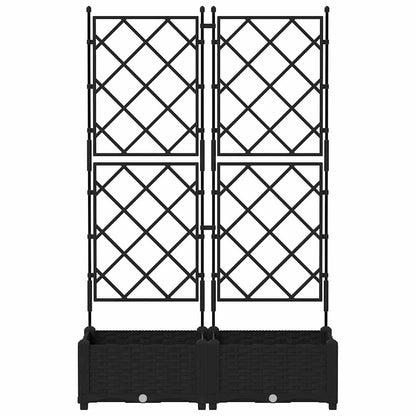 Tuin Bloempot 2 pcs Zwart 80 x 40 x 125,5 cm Staal