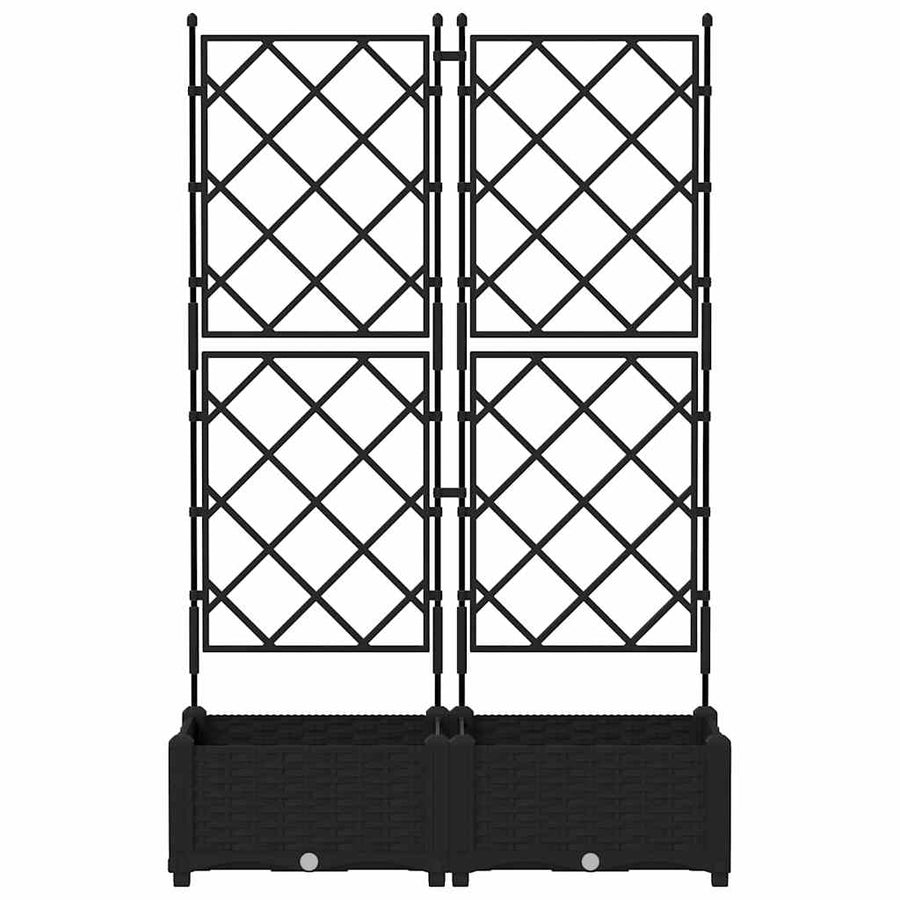 Tuin Bloempot 2 pcs Zwart 80 x 40 x 125,5 cm Staal