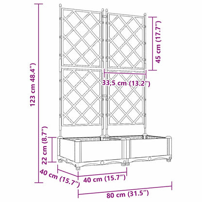 Tuin Bloempot 2 pcs Zwart 80 x 40 x 125,5 cm Staal