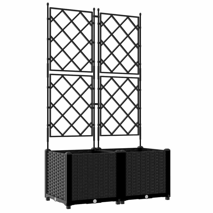 Tuin Bloempot 2 pcs Zwart 80 x 40 x 143 cm Staal
