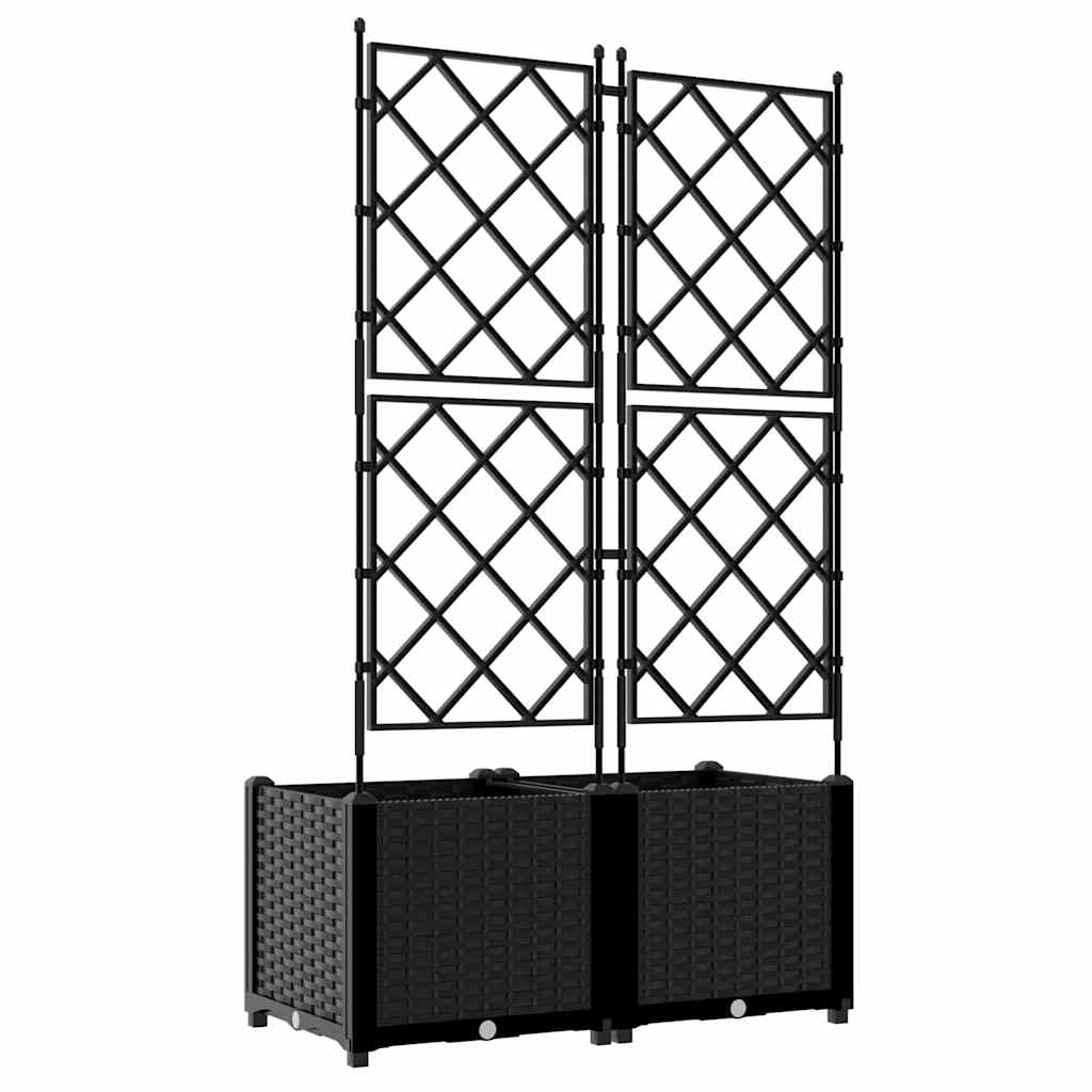 Tuin Bloempot 2 pcs Zwart 80 x 40 x 143 cm Staal