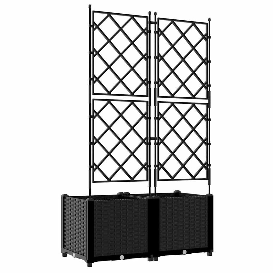 Tuin Bloempot 2 pcs Zwart 80 x 40 x 143 cm Staal