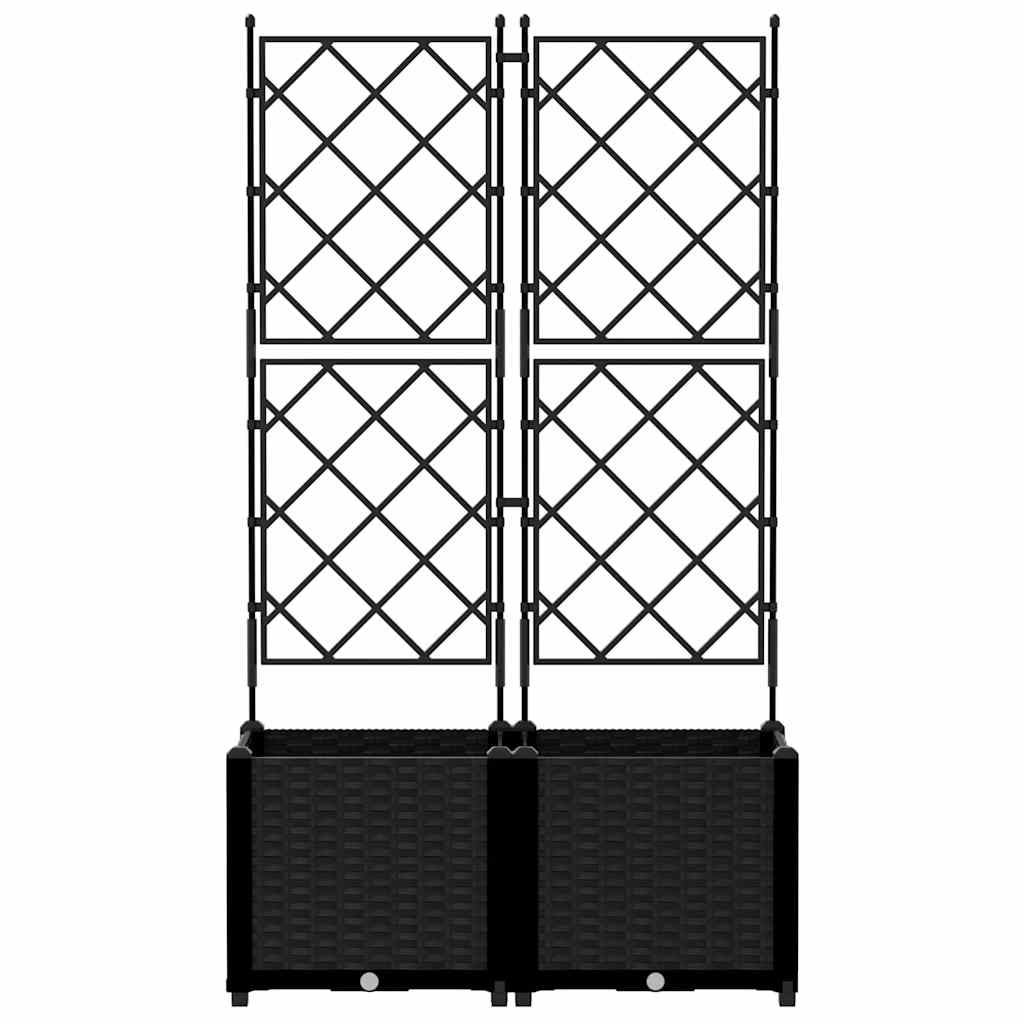 Tuin Bloempot 2 pcs Zwart 80 x 40 x 143 cm Staal