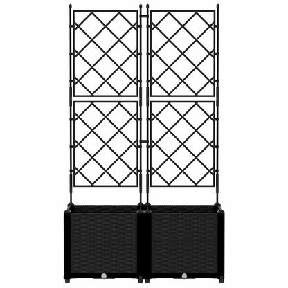 Tuin Bloempot 2 pcs Zwart 80 x 40 x 143 cm Staal