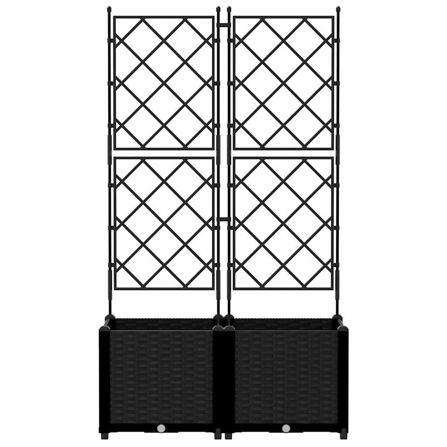 Tuin Bloempot 2 pcs Zwart 80 x 40 x 143 cm Staal