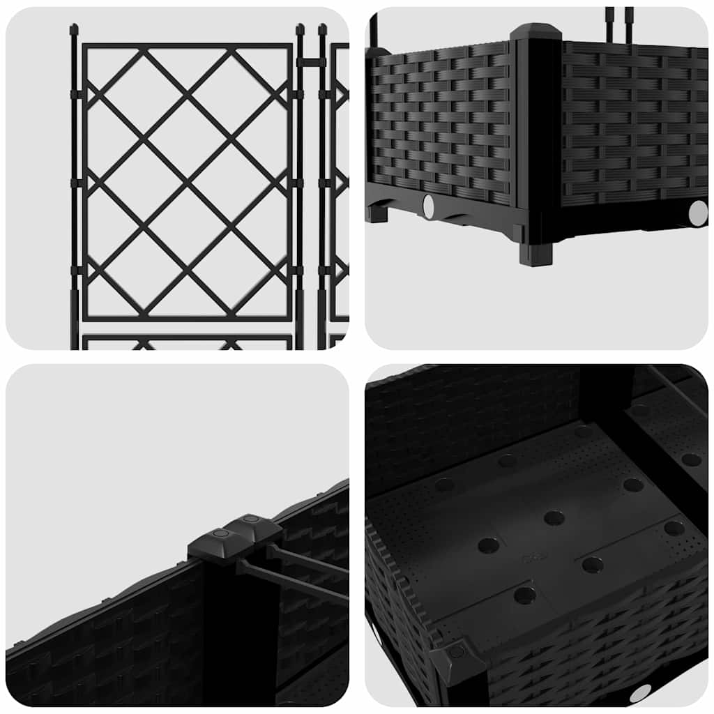 Tuin Bloempot 3 pcs Zwart 120 x 40 x 125,5 cm Staal