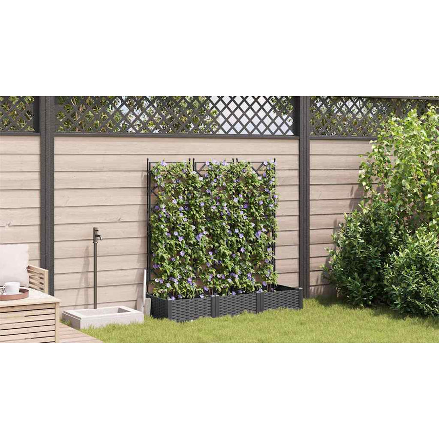 Tuin Bloempot 3 pcs Zwart 120 x 40 x 125,5 cm Staal