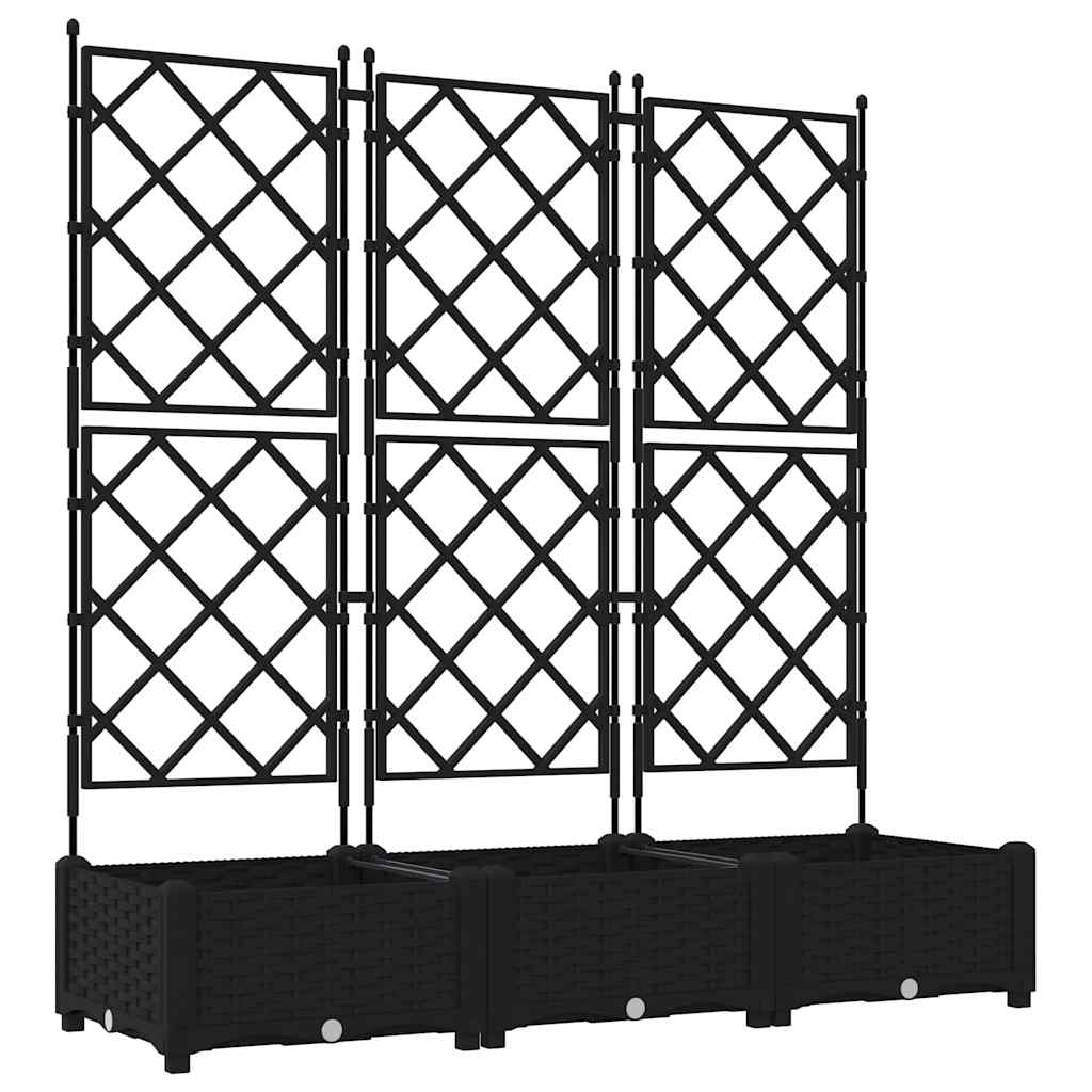 Tuin Bloempot 3 pcs Zwart 120 x 40 x 125,5 cm Staal