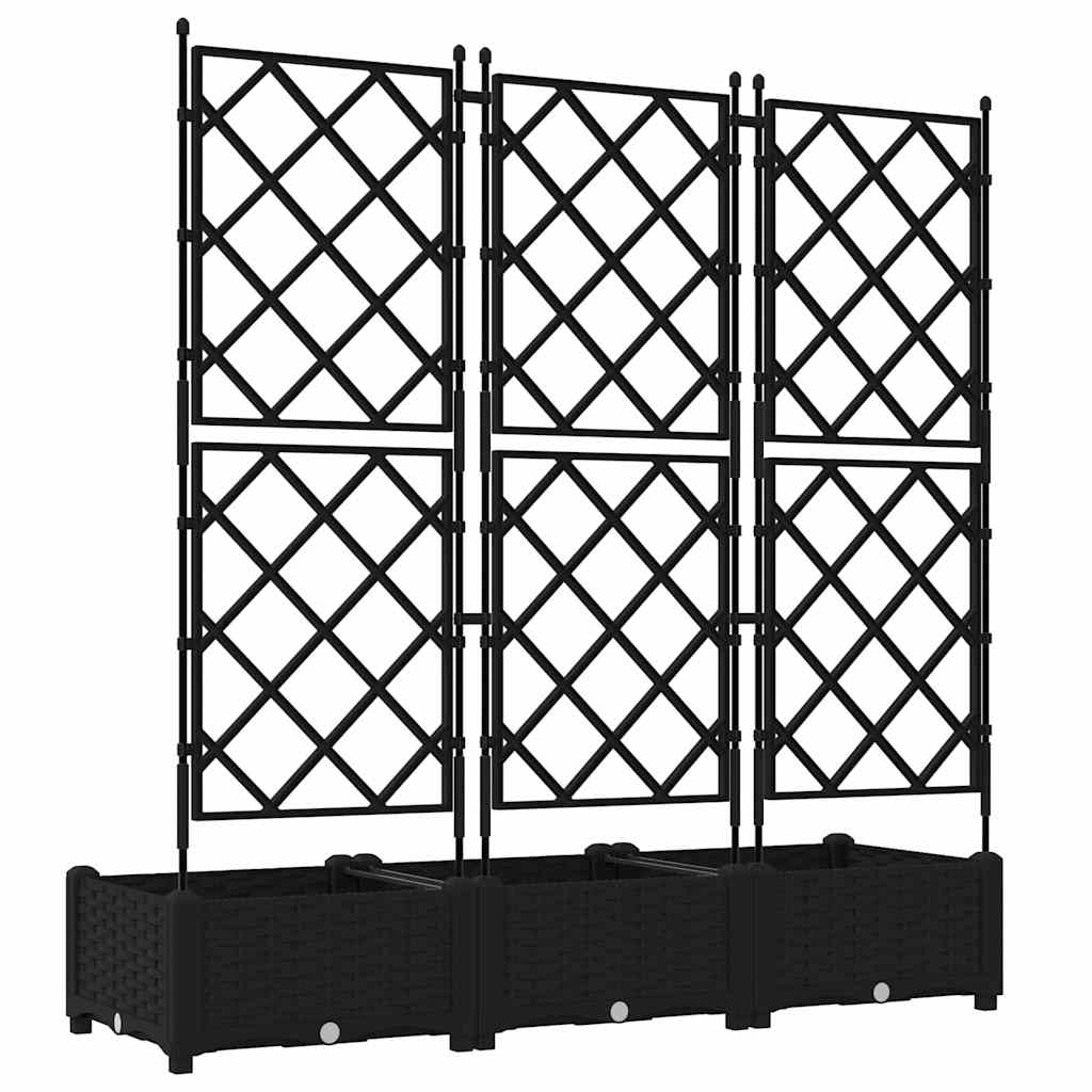 Tuin Bloempot 3 pcs Zwart 120 x 40 x 125,5 cm Staal