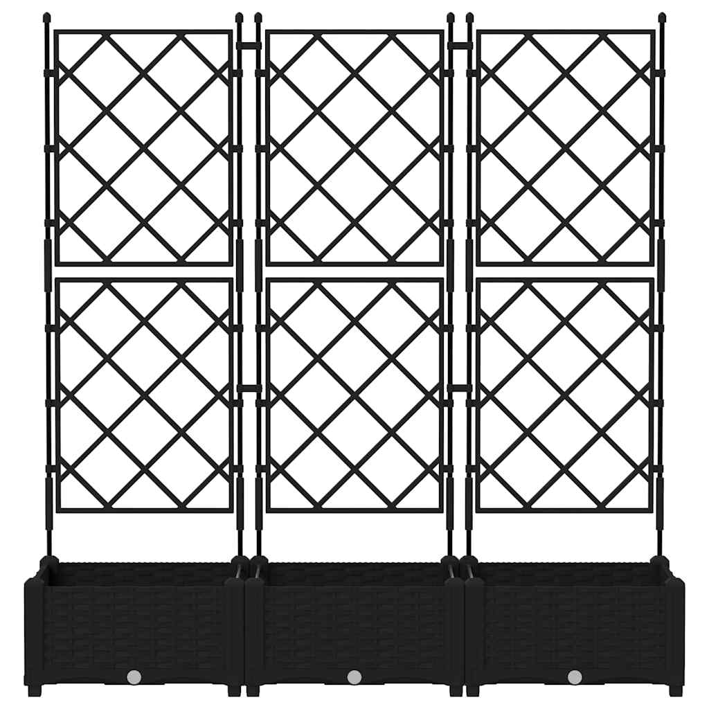 Tuin Bloempot 3 pcs Zwart 120 x 40 x 125,5 cm Staal