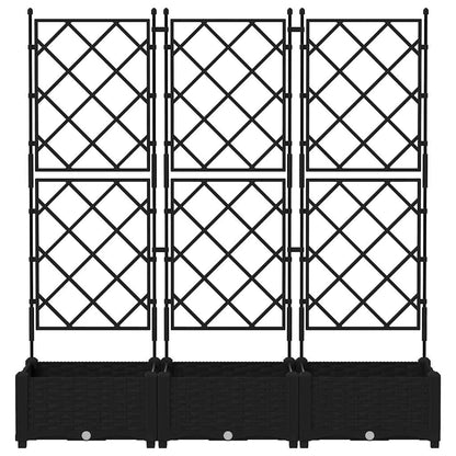 Tuin Bloempot 3 pcs Zwart 120 x 40 x 125,5 cm Staal