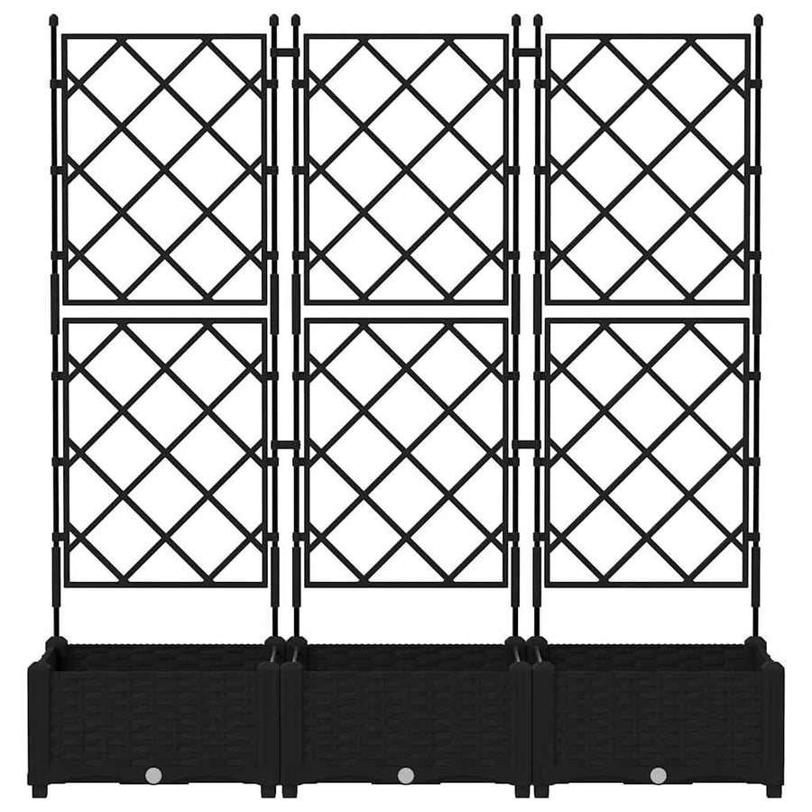 Tuin Bloempot 3 pcs Zwart 120 x 40 x 125,5 cm Staal